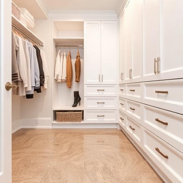 Closet com piso porcelanato